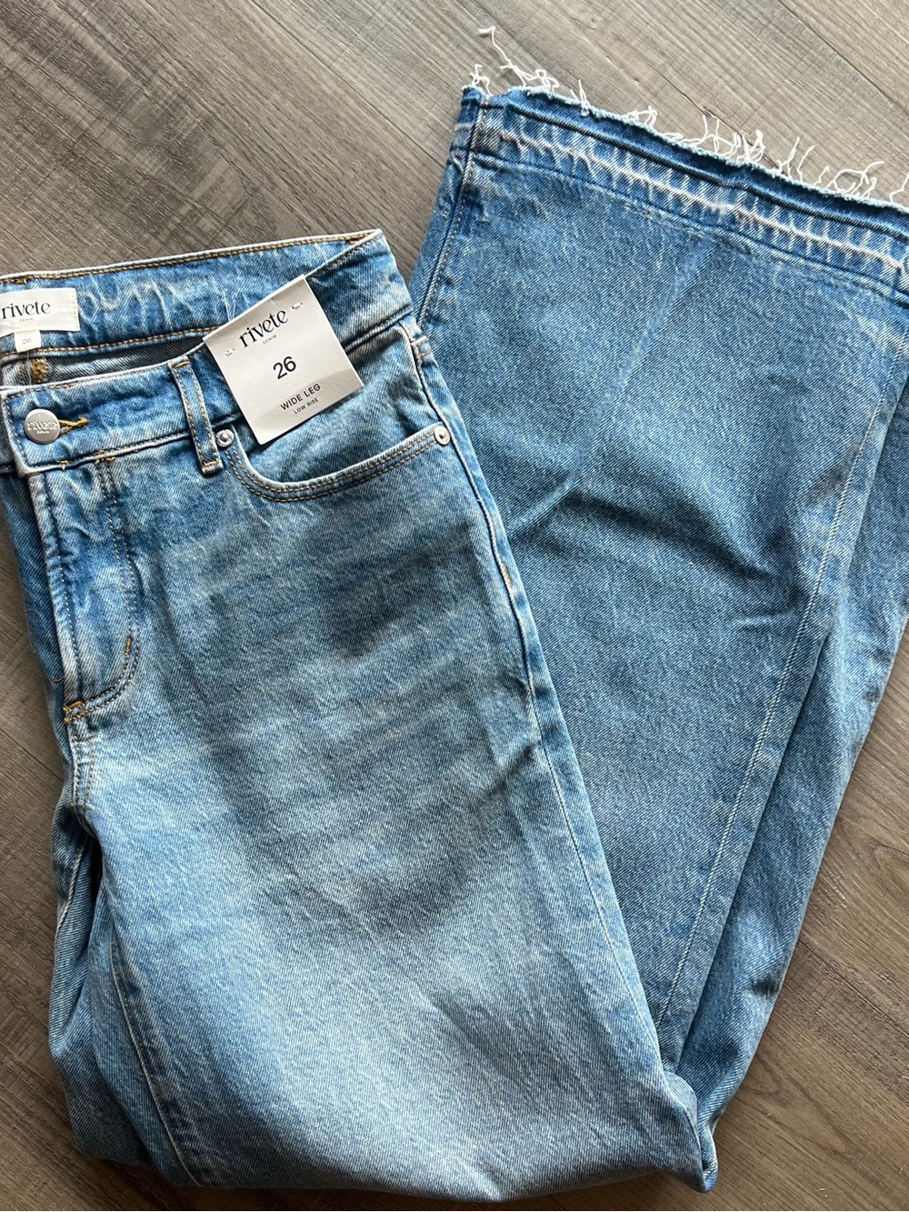 LOFT Rivete Let Down Hem Low Rise Wide Leg Jeans - Picture 5 of 7